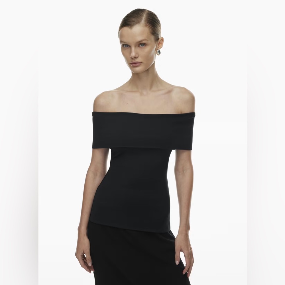 Aritzia Contour Sleeveless Off-Shoulder Top, XL, Black, New with tags